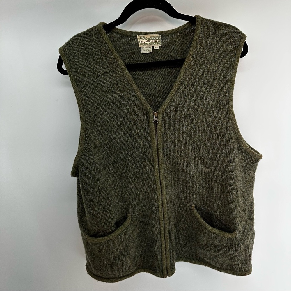 Royal Robbins Green Knit V-Neck Vest